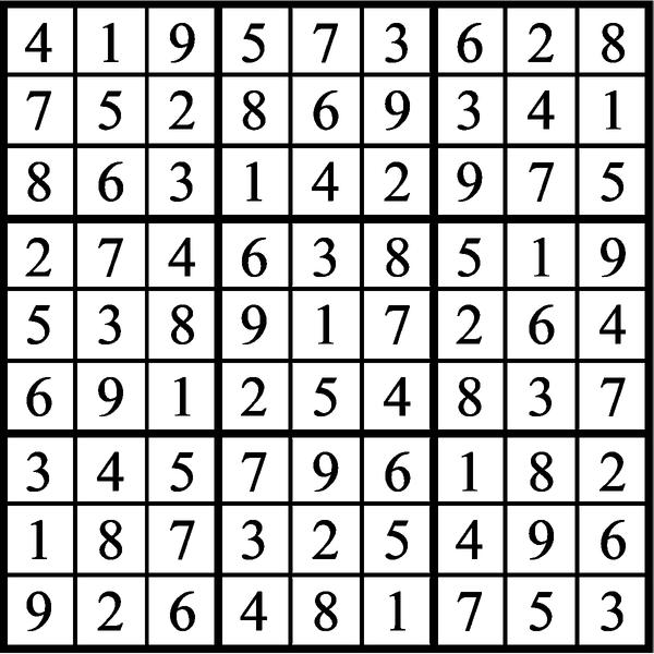 Answers to Previous Sudoku Puzzle