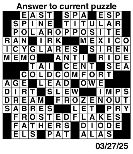 Answers to Previous Crossword