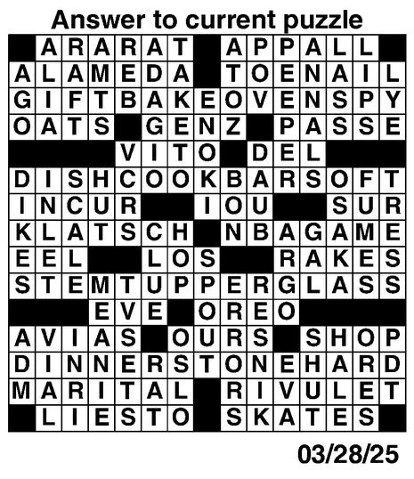 Answers to Previous Crossword