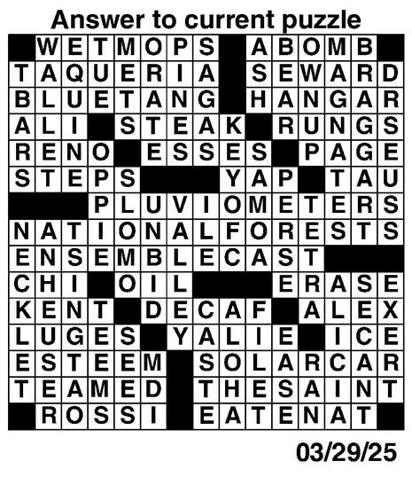 Answers to Previous Crossword