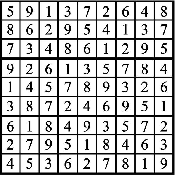 Answers to Previous Sudoku Puzzle