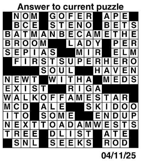 Answers to Previous Crossword