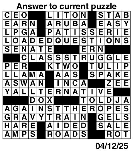 Answers to Previous Crossword