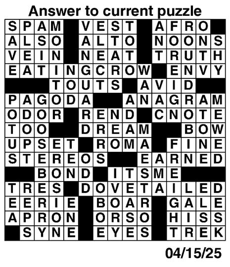 Answers to Previous Crossword